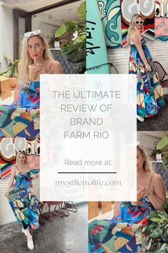 Brand Farm Rio has gorgeous tropical print dresses, skirts, tops, swimsuits and more - it's the perfect brand for a tropical vacation. My Stiletto Life has a complete review on everything Farm Rio! Tropical Clothing, Usa Sweater, Tropical Outfit, Tropical Print Dress, Blue Fits