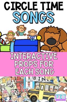 circle time songs interactive props for each song with pictures and words on the front cover