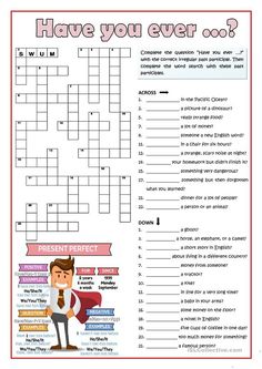 a crossword puzzle with the words have you ever? and an image of a man holding