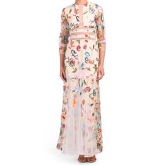 Sold-Out Style! Wondering What To Wear To Your Next Met Ball? Look No Further Than This Nwt Vone Embroidered Floral Gown. Turn Heads In This Romantic, Yet Daringly Modern, Floor-Length Look - Tulle Ruffle Detailing And Modest 3/4 Sleeves Contrast With Angular See-Through Panel Strips In Bodice. Can Be Worn “Freebird” Or With A Skin Tone Bodysuit Underneath. Bloom Out From The Crowd And Embrace Your Inner Romantic. - Back Zipper - Embroidered Floral Tulle Overlay - Tulle Ruffle Hem Detail Grey Wrap Dress, Silky Maxi Dress, Eyelet Maxi Dress, Max Dress, White Floral Maxi Dress, Met Ball, Boho Hippie Dress, Floral Gown, Embroidered Midi Dress