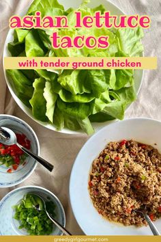 Looking for a QUICK + EASY + HEALTHY finger food recipe for your football party? These Vietnamese Lemongrass Chicken Lettuce Wraps recipe are the perfect finger food recipe which everyone will love for both lunch and dinner. Made with ground chicken, these Asian chicken lettuce wraps are done in just 20 minutes. The juicy delicious chicken is full of flavor and so moreish! Pin now please! Asian ground chicken lettuce wraps/ lettuce dinner recipes/ Asian chicken lettuce wraps healthy/ Chicken Lettuce Tacos Chicken Lettuce Wraps Healthy, Asian Ground Chicken, Tailgate Meals, Ground Chicken Lettuce Wraps, Vietnamese Lemongrass Chicken, Dinner Recipes Asian, Easy Tailgate Food