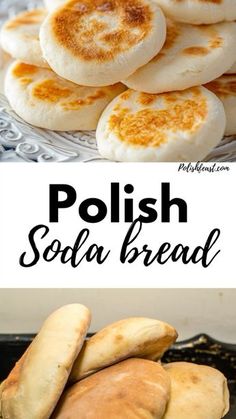 polish soda bread on a plate with the words polish soda bread