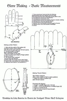 glove making and basic measurementss