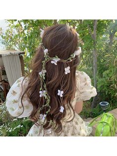 Blanco Casual,Bohemio Collar  Poliéster   Embellished Elegance Hair, Floral Hair Wreath, Flower Crown Headband, Bridal Headwear, Hair Wreath, Bohemian Hairstyles, Women Flower, Elegant Hair, Braided Headband