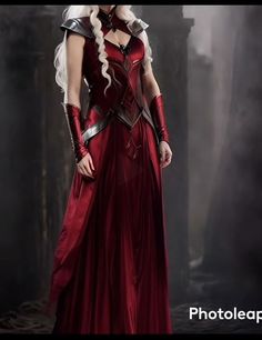 Red Fantasy Dress Queens, Red Fantasy Gown, Fantasy Dress Queens, Fantasy Dress Drawing, Game Of Thrones Outfits, Aemond Targaryen, Queen Outfit