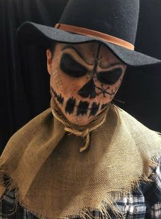 Halloween Costume Scarecrow, Makeup Halloween Costume, Scarecrow Halloween Makeup, Halloween Costumes Scarecrow, Makeup Zombie, Scary Scarecrow, Scarecrow Makeup