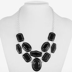 Bead Type: PlasticFeatures: Adjustable ChainJewelry Closure: Lobster ClaspLink Construction: SolidMetal Color: Silver ToneChain Length: 18 InchExtender Length: 2 InchChain Construction: RoloCare: Wipe CleanMetal: ZincNecklace Type: Statement NecklacesCountry of Origin: Imported Black Necklace Statement, Statement Necklaces, Necklace Black, Liz Claiborne, Statement Necklace, Necklaces, Pendant Necklace, Beads, Chain