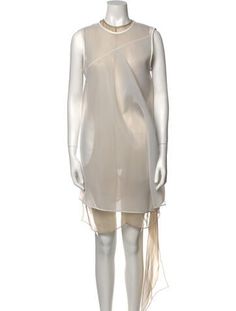 Peter Do Cloud Spacer Shift DressFrom the Fall/Winter 2020 CollectionWhiteLeather, Pleated & Mesh AccentsSleeveless with Crew NeckFit:Dresses by Peter Do typically fit true to size. Knee Length Dress, The Fall, Knee Length, Dress Outfits, Fall Winter, Mesh, Clothes For Women, Dresses, Clothes