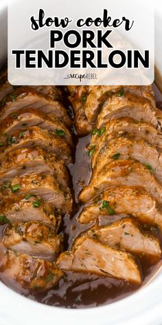 Look forward to this Slow Cooker Pork Tenderloin! This Thanksgiving dinner recipe starts with a garlic herb rub. Drizzled with a honey balsamic glaze, this crockpot pork tenderloin is so delicious! Serve this easy Thanksgiving main dish at your Christmas dinner party, too! Pork Tenderloin Recipes Easy, Slow Cooker Pork Recipes, Tenderloin Pork, Easy Pork Tenderloin Recipes, Honey Balsamic Glaze, Easy Pork Tenderloin, Balsamic Glaze Recipes, Crockpot Pork Tenderloin, Pork Crockpot Recipes