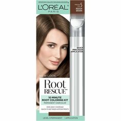 L'Oreal Root Rescue, Matches any 5 MEDUIM BROWN shades.  1 kit. New with original seal. Hair Color Design, Cover Gray Hair, Gray Roots, Loreal Hair Color, Medium Golden Brown, Loreal Paris Makeup, Covering Grey Roots, Amazon Hair, Root Cover Up