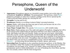 the poem perspone, queen of the underworld