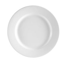 an empty white plate on a white background