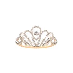 a gold and diamond tiara ring