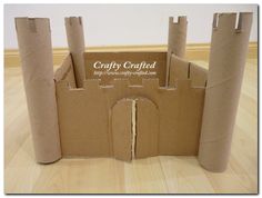 a cardboard castle made out of toilet paper