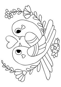 a cartoon bird with flowers on its head