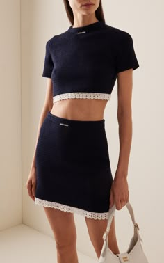 Handmade Crocheted Cotton Top By Miu Miu | Moda Operandi Miu Miu Crochet, Miu Miu Style, Miu Miu Top, Miu Miu Crochet Top, Miu Miu Set, Miu Miu 2024, Miu Miu Outfit, Miu Miu Crochet Bag, Miu Miu Ss24