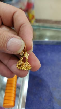 Earrings Design Gold Indian, Small Gold Stud Earrings, Mini Jhumkas Gold, Small Jumkas For Daily Use, Simple Earrings Design, Gold Earrings For Kids Baby, 3 Grams Gold Earrings Indian Daily Wear, Tiny Jhumkas, Bugadi Earring Design In Gold