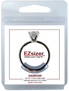 an ez sizer ring with the name narrow on it in front of a white background