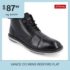 The Redford boot by Vance co. Is so timeless and classic you can pair it with almost anything. Soft vegan leather uppers and a 6 mm tru comfort foam insole give this round-toe boot the utmost in comfort. The design is perfected with cap-toe and a classic lace-up fastening. Features: ComfortClosure Type: Lace-UpFootwear Technology: Memory Foam InsoleShaft Circumference: 12 InchesBoot Shaft Height: 4 InchesShoe Heel Height: 1 InchUpper/Outer Base Material: 100% PolyuretheneShoe Lining Material: P… Dress Boots Black, Boots Dress, Dress Boots, Rounded Toe Boots, Dress And Heels, Boots Black, Dress With Boots, Black Boots, Memory Foam