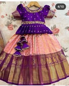 Lehanga For Kids, Simple Frocks, Kids Blouse Designs, Baby Frock Pattern, New Saree Blouse Designs