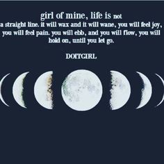 four phases of the moon with an inspirational quote