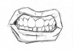 a drawing of a mouth with teeth