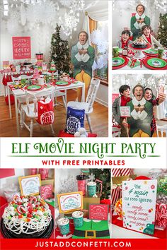 an elf movie night party with free printables