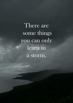 an image with the quote there are some things you can only learn in a storm