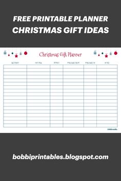 Free Printable Planner Gift Ideas Christmas Christmas Gift Printables, Planner Gift Ideas, Christmas Gift Planner, Free Printable Planner, Gift Tracker, Free Printable Gifts, Gift Ideas Christmas, Planner Gift, Gift Printable