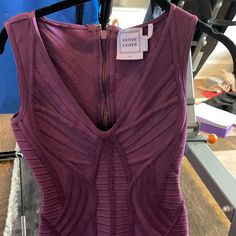 Worn Once. Runs Small. Bandage Dress Excellent Condition. No Stains No Smells Worn Once. Like New Herve Leger Purple Dress, Herve Leger, Bandage Dress, Dresses Xs, Color Purple, Plum, Dresser, Like New, Running