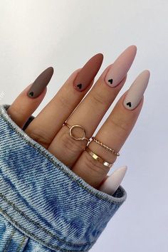 Cute Nail Ideas Fall, Fall Nail Ideas Coffin, Fall October Nails, Late Summer Nail Ideas, Summer To Fall Transition Nails, Subtle Fall Nails, Matte Fall Nails, Cozy Nails, Nail Design Fall