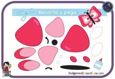 an image of a paper cutout with a butterfly on it's face and the words recort y pega