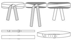 four different types of belts with straps on them