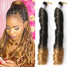 PRICES MAY VARY. 💙💛💚【Hair Style】French Curls Bulk Hair for Women.Color&Size:1B #4 #27 #30 T1B/27 T1B/30 Tbug C14 P4/30 P27/30/613 P30/27 P30/613 P4/27/613 P4/30/613;12Inch&18Inch&24 Inch Available. 💜💚💗【Advantage design】The Spiral Curly Braiding Hair Bouncy Synthetic Hair Is Made With Skin-Friendly High-Quality Synthetic Fiber Which Is Soft And Natural.Super Lightweight & Comfortable to Wear.Quick to Install And Easy to Braid. 💖💗💙【DIY Style】You Can Your French Curly Braiding Hair Accordi Hair For Box Braids, Hair Ombre Blonde, Curly Braiding Hair, French Curls, Vacation Hair, Hair French, French Curl, Vacation Hairstyles, Diy Braids