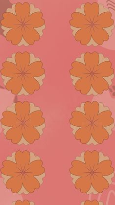 an orange flower on a pink background with smaller flowers in the center and two petals at the bottom