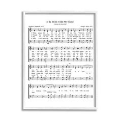 sheet music with the words it is well with my soul