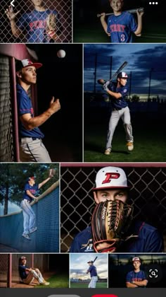 a collage of baseball players in different poses