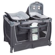 the baby changing table is open and ready to be put into its own car seat