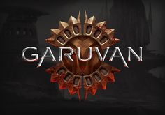 the logo for garuvan, an upcoming mmo role playing platform based on steampunk