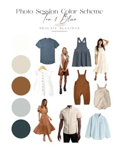 the color scheme for this fashion book shows different clothes and accessories, including clothing items