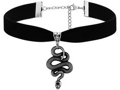 PRICES MAY VARY. GOTHIC SNAKE CHOKER NECKLACE: The Snake Choker Design Is Nice And Unique, Goes Well With Any Other Accessories, Show Your Personality Every Moment MATERIALS: Meticulously crafted from high-quality stainless steel and soft velvet SIZE & LENGTH: The Snake Pendant measures 0.98 inches in width x 1.6 inches in length. The chain is 12.6 inches, extender chain: 3 inches PERFECT GOTH JEWELRY GIFT: Perfect Gifts on birthday, party, Halloween,New Year, Valentine's Day, Mother's Day, Than Soft Goth Jewelry, Alternative Necklaces For Halloween Gifts, Alternative Style Halloween Jewelry As A Gift, Alternative Halloween Gift Necklaces, Alternative Halloween Choker As Gift, Alternative Halloween Choker Jewelry, Alternative Style Halloween Choker As Gift, Alternative Style Jewelry For Halloween Party, Alternative Style Halloween Party Jewelry