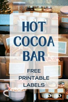 hot cocoa bar with free printable labels