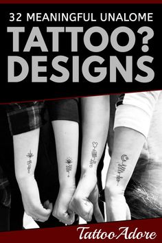 three people with tattoos on their arms and the words tattoo designs written in different languages