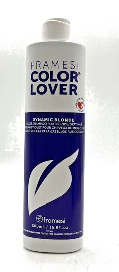 Framesi Color Lover Dynamic Blonde Violet Shampoo/Blonde & Gray Hair 16.9 oz Violet Shampoo, Grey Blonde Hair, Shampoo And Conditioner, Paraben Free Products, Violet, Hair Care, Health And Beauty, Blonde, Grey