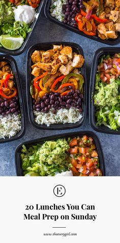 meal prep on sunday with text overlay that reads 20 lunches you can meal prep on sunday