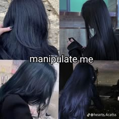 Midnight Blue Hair, Hair Dyed, Cute Hair Colors, Hair Inspiration Long, Dyed Hair Inspiration, Pretty Hair Color, Hair Stylies, Hair Up Styles, Hair Makeover