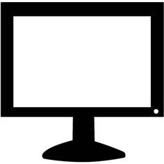 a black and white silhouette of a computer monitor with a blank screen on the front