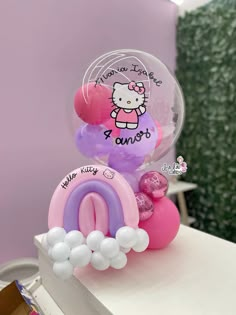 hello kitty balloons are on display in the store for children's birthdays and baby showers