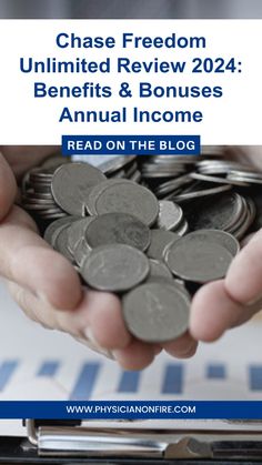 two hands holding coins with the words chase freedom united review 2012 benefits & bonds annual income read on the blog