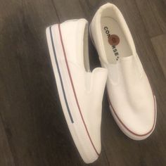 Brand New Slip-On Size 8 Shoes Converse White, Men's Converse, Shoes Converse, Converse White, Converse Shoes, Slip Ons, Loafer Shoes, White Color, Men's Shoes